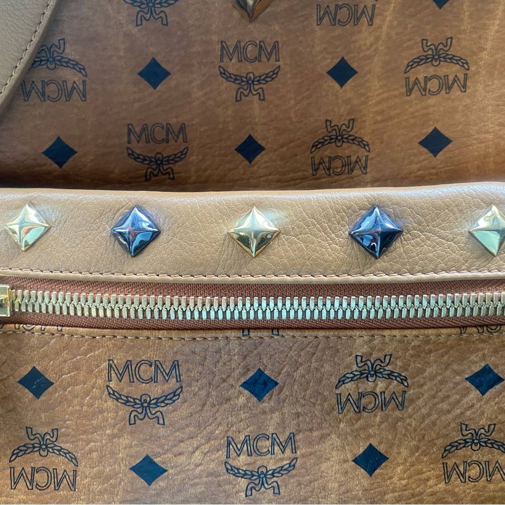 Mcm Brown Backpack With Iconic Monogram And Gold … - image 5